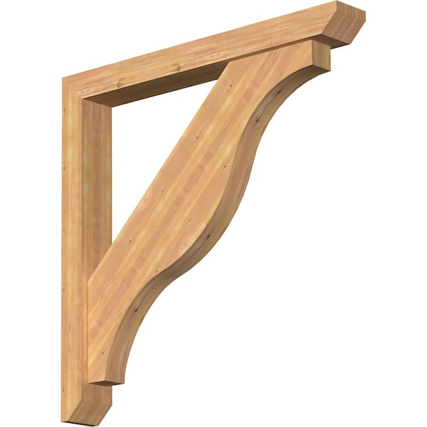 Ekena Millwork Funston Slat Smooth Bracket w/ Offset Brace, Western Red Cedar, 5 1/2"W x 44"D x 44"H BKT0604X44X44FST06SWR - main